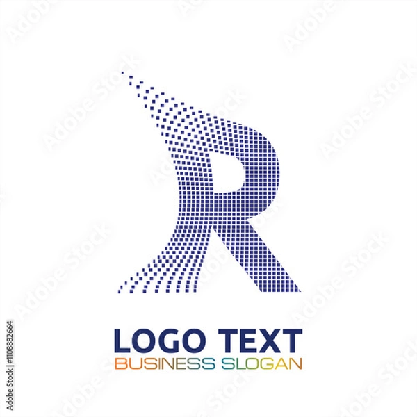 Fototapeta R  lettering logo is simple, easy to understand and authoritative
