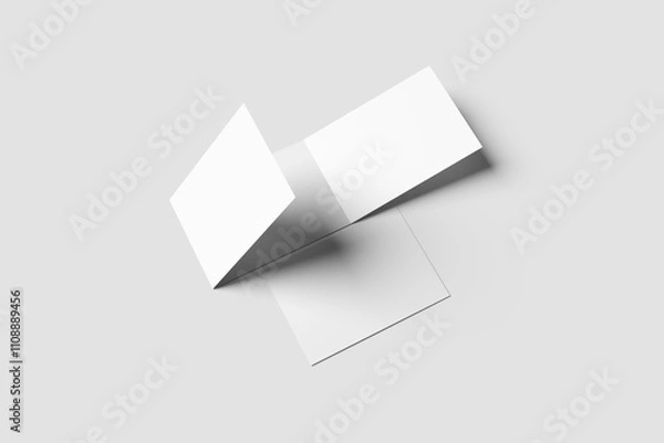 Fototapeta TRIFOLD LANDSCAPE BROCHURE ISOLATED ON GREY BACKGROUND