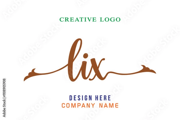 Obraz LIX lettering logo is simple, easy to understand and authoritative