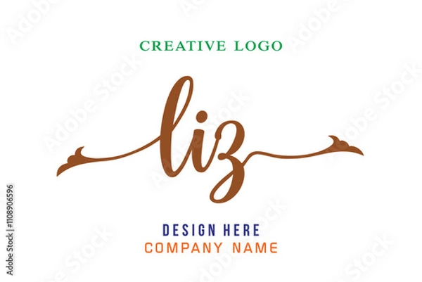 Obraz LIZ  lettering logo is simple, easy to understand and authoritative