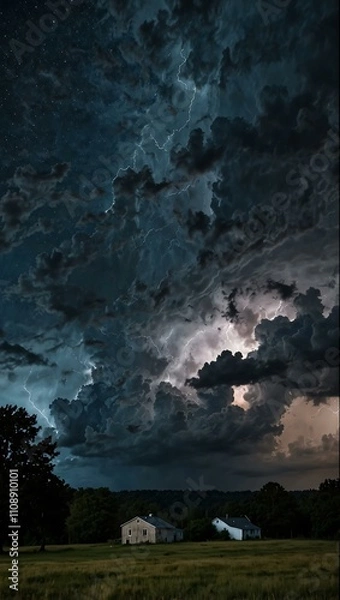 Obraz Stormy night sky.