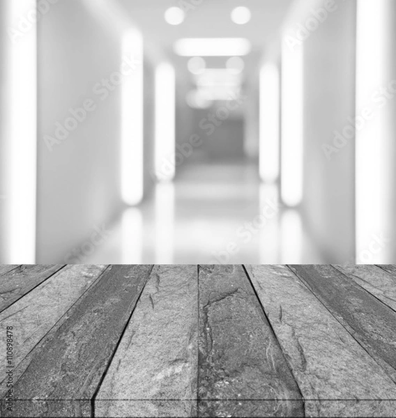 Obraz concrete table top with blurred building background