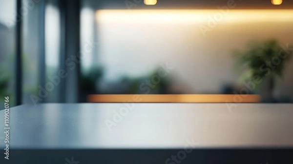 Fototapeta Modern Office Desk with Blurred Background
