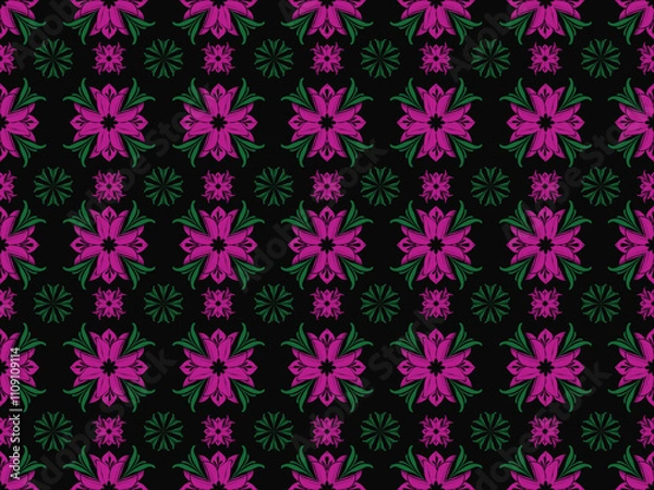 Fototapeta Seamless traditional background design. native pattern Tribal pattern graphics, black and white pattern