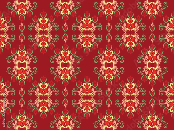 Fototapeta Seamless traditional background design. native pattern Tribal pattern graphics, black and white pattern