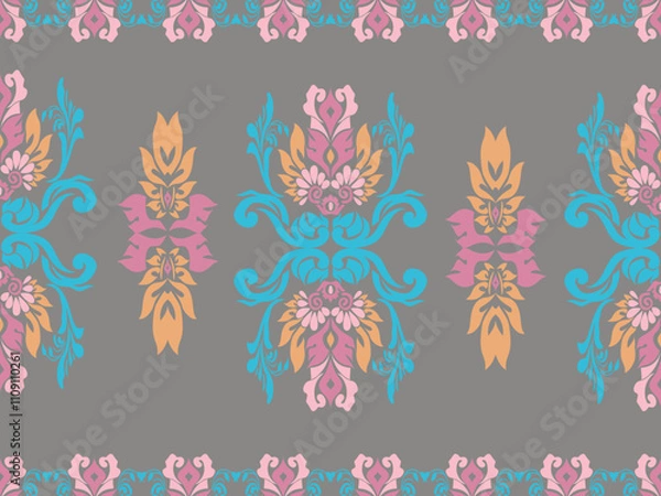 Fototapeta Seamless traditional background design. native pattern Tribal pattern graphics, black and white pattern