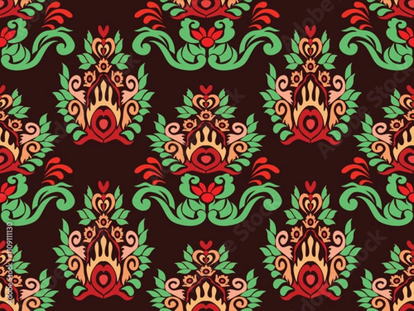 Fototapeta Seamless traditional background design. native pattern Tribal pattern graphics, black and white pattern