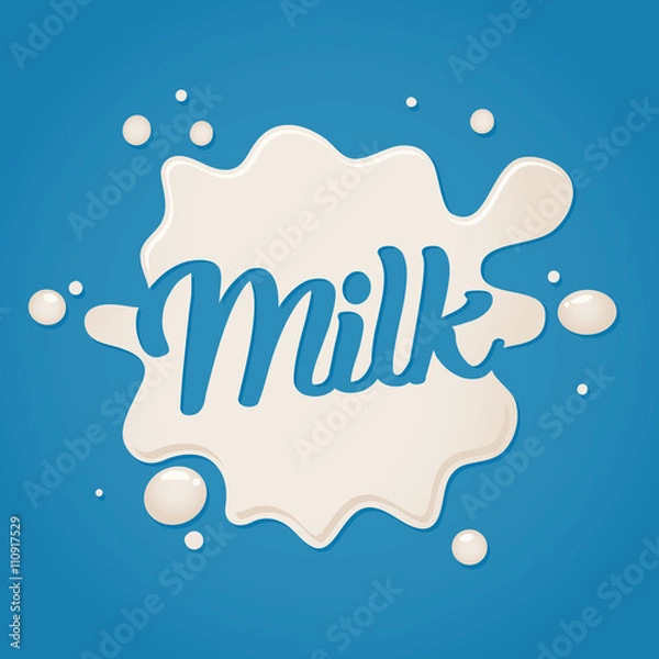 Obraz Milk Text on Milk Splatter