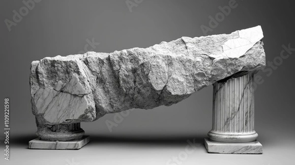 Obraz Broken Column Marble Sculpture Ruin Destruction History Architecture