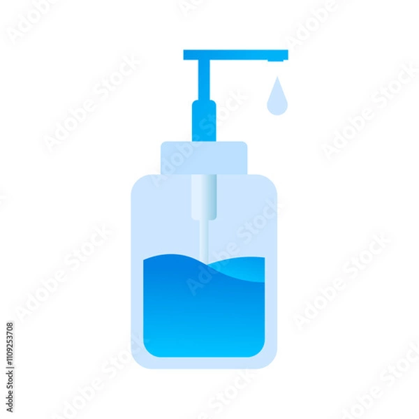 Obraz Disinfection and Hand Sanitizer Icon Flat Design.
