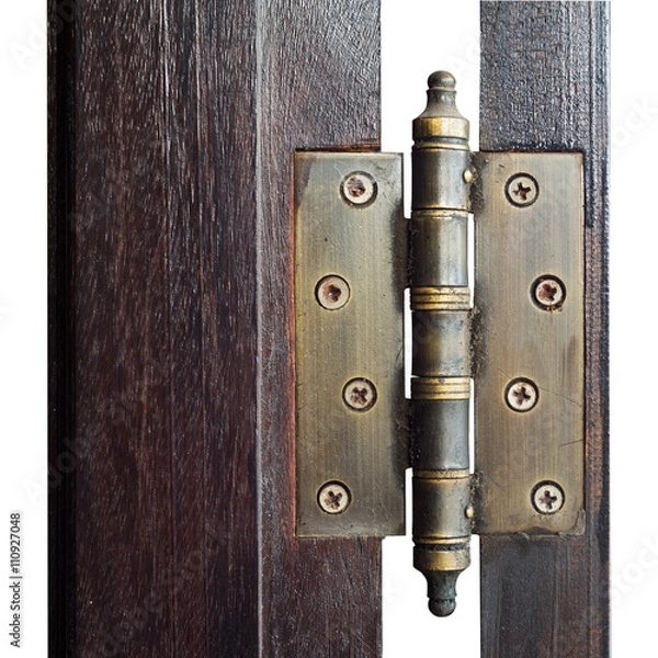 Obraz Door hinges with Wood