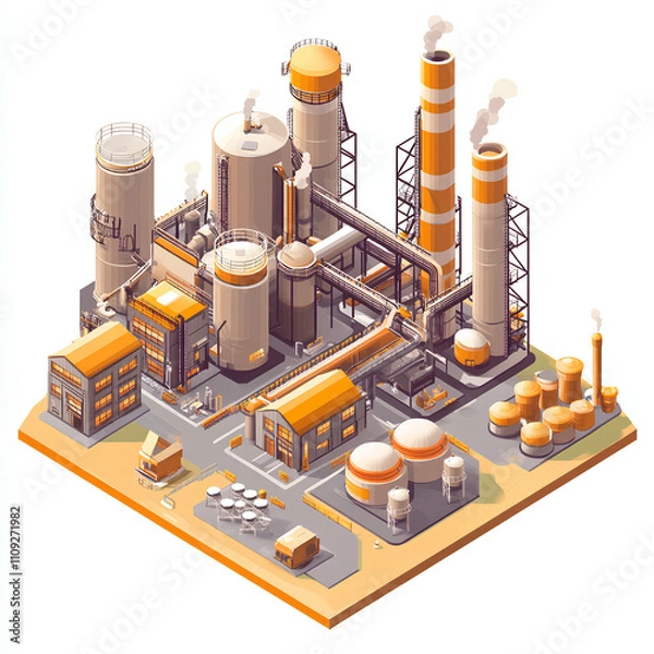 Fototapeta industrial isometric vector image