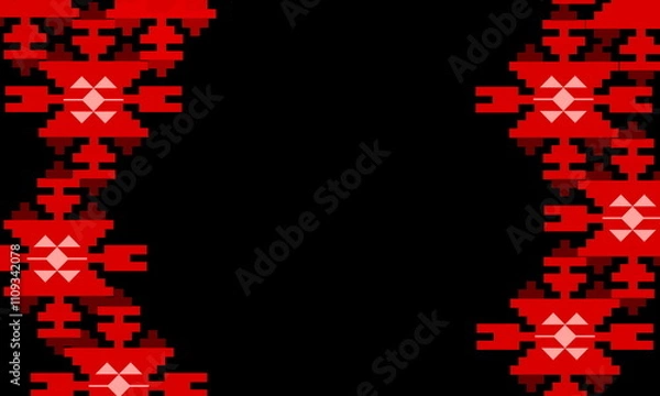 Fototapeta Serbian folk art  seamless pattern,    
long cross-stitch ornament  