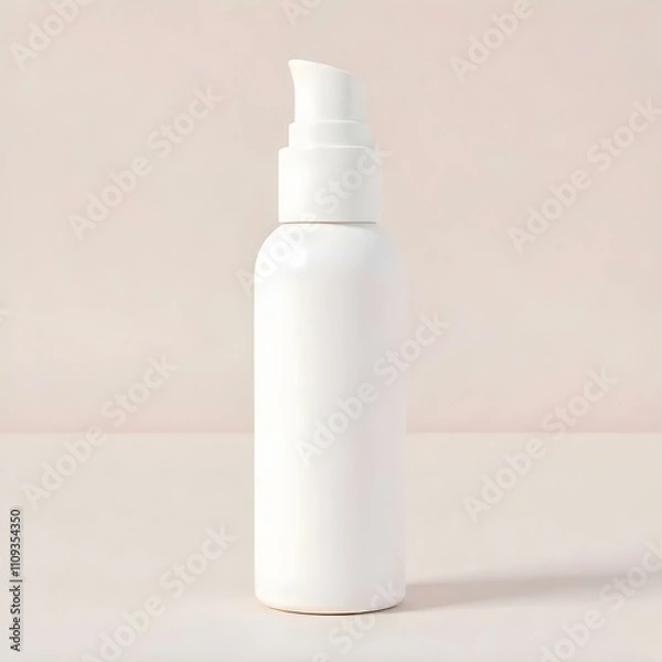 Fototapeta blank bottle,Skincare makeup product generic packaging mockup product shot for design layout, white cap,3d illustration, 3d rendering
