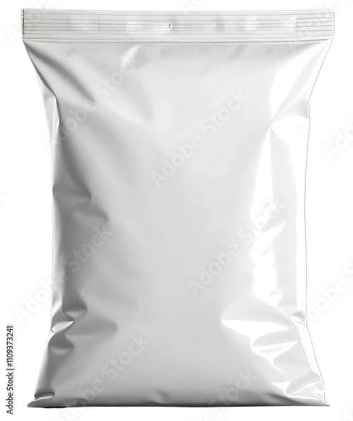 Obraz White Snack Plastic Packaging Mockup on Transparent Background