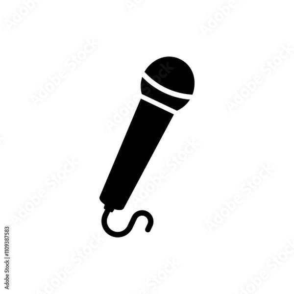 Fototapeta Microphone Icon. microphone sign. Karaoke mic. Podcast microphone symbol isolated on transparent background, microphone PNG