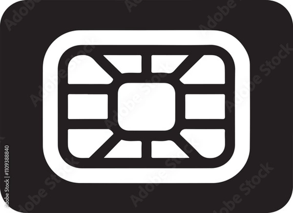 Fototapeta Sim card icon silhouette vector style with white background