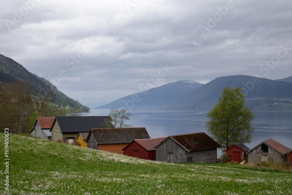 Obraz Bootshäuser in Norwegen