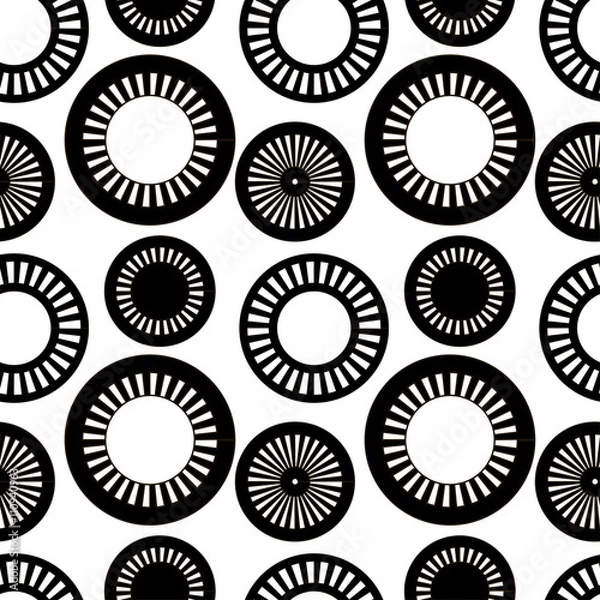 Fototapeta The pattern of black and white circles