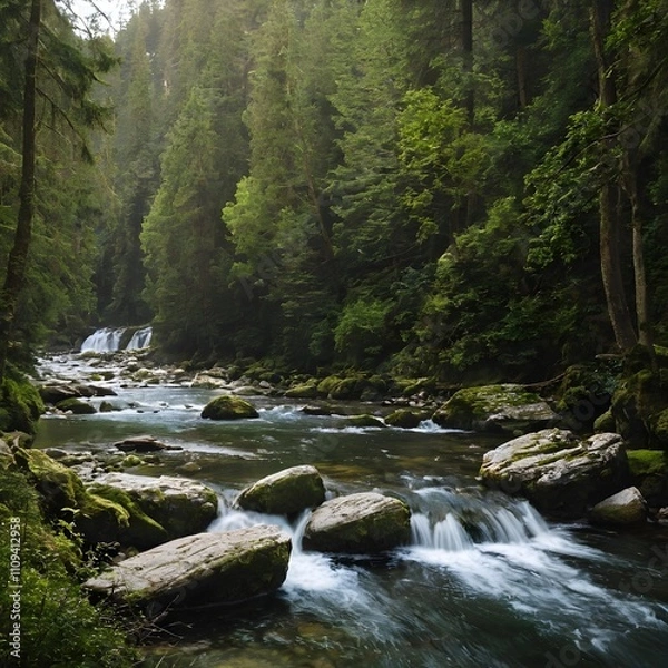 Obraz forest cascade