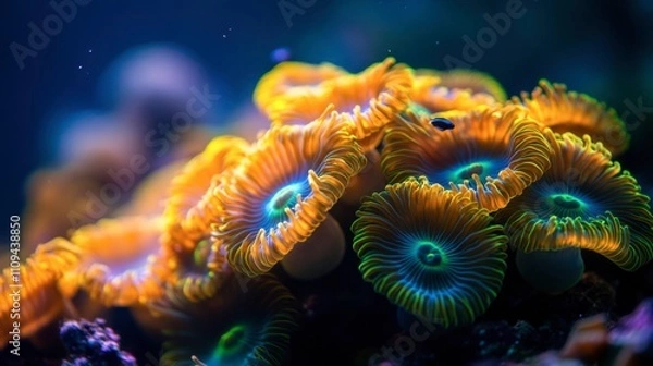 Fototapeta Vibrant Underwater Corals with Striking Colors in the Ocean Depths