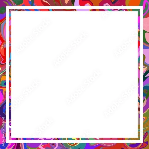 Fototapeta Vector frame, optical illusion geometric background. Spread pain