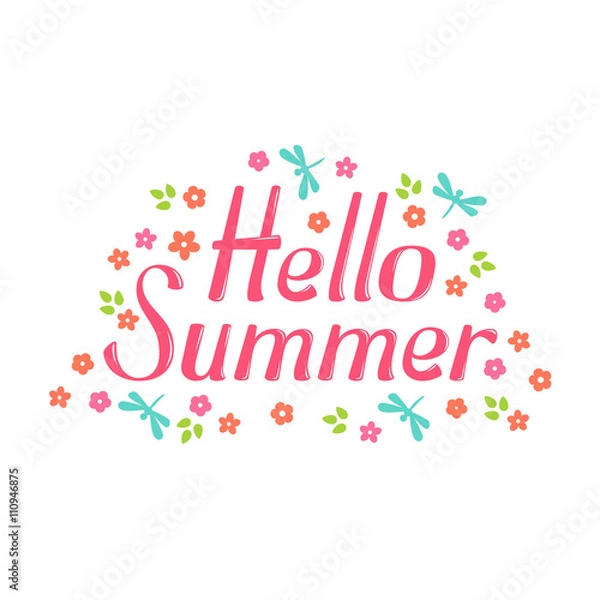 Fototapeta Hello Summer lettering