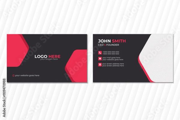 Fototapeta Business card design template, Clean professional business card template, visiting card, business card template.