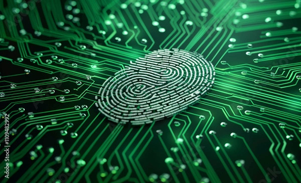 Fototapeta Creative Fingerprint and Digital Merge Design