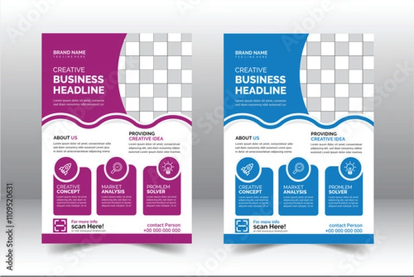 Obraz Business flyer template with modern corporate flyer,minimalist flyer design,professional business flyer,clean flyer design template,simple corporate flyer.