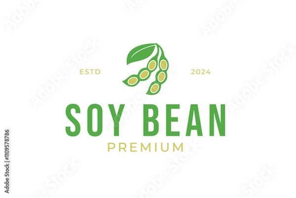 Fototapeta Soybean logo design concept vector template illustration