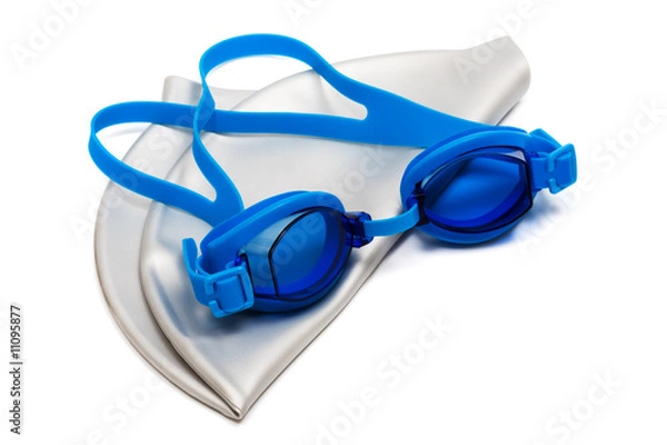 Fototapeta Glasses and cap for swimming