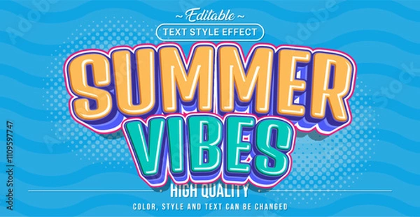 Obraz Editable text style effect - Summer Vibes text style theme.