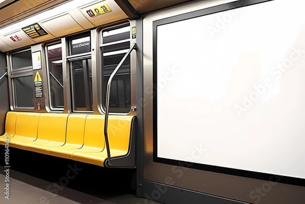 Fototapeta Blank board mock up old bus station