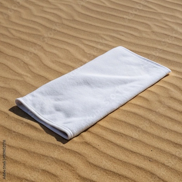 Fototapeta White beach towel blank mockup