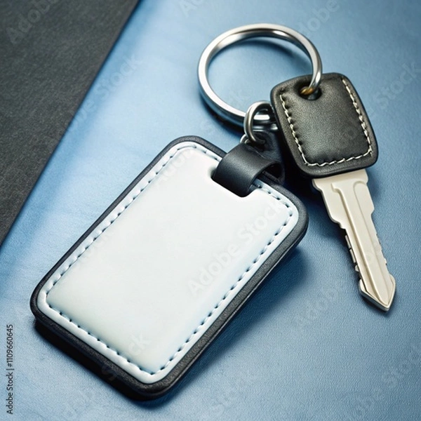 Fototapeta leather Keychain mockup