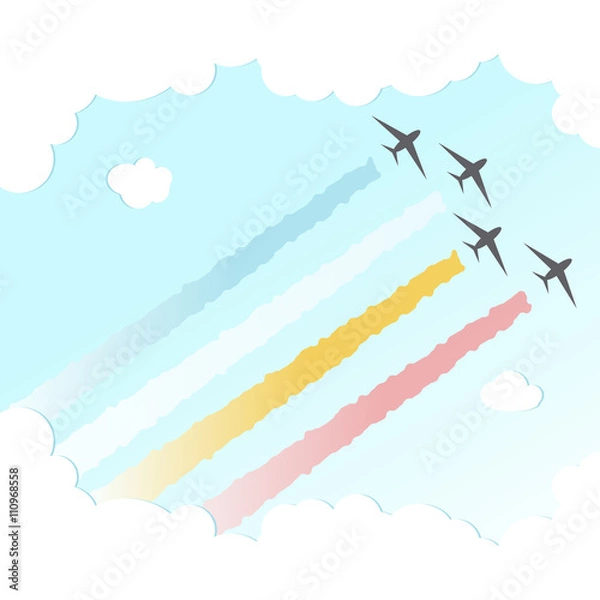 Obraz Parade Plane BackgroundJoy Peace Colourful Design Sky Vector Illustration