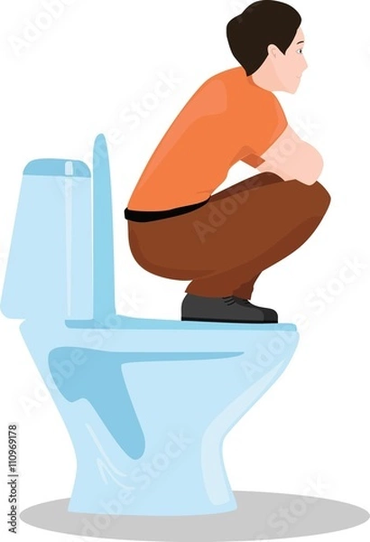 Obraz Man wrong sitting on the toilet