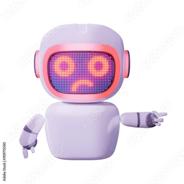 Fototapeta Assistance Bot - Point Left - Sad
