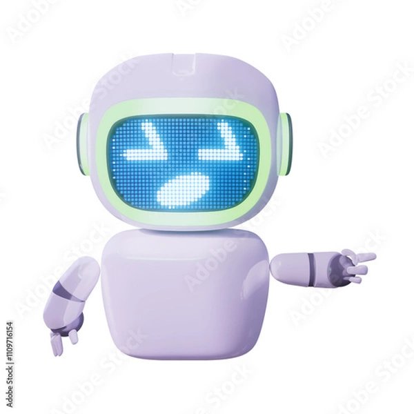 Fototapeta Assistance Bot - Point Left - Looking down amazed