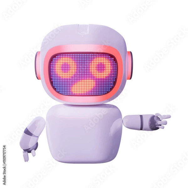 Fototapeta Assistance Bot - Point Left - Amazed Negative