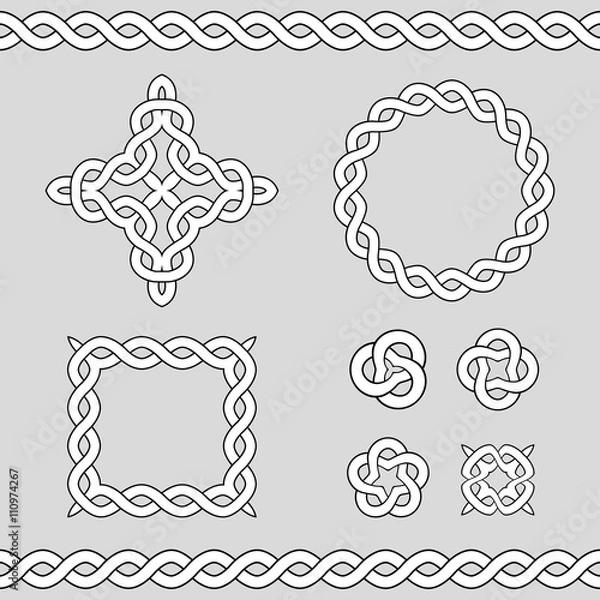 Obraz Celtic ornamental design elements.