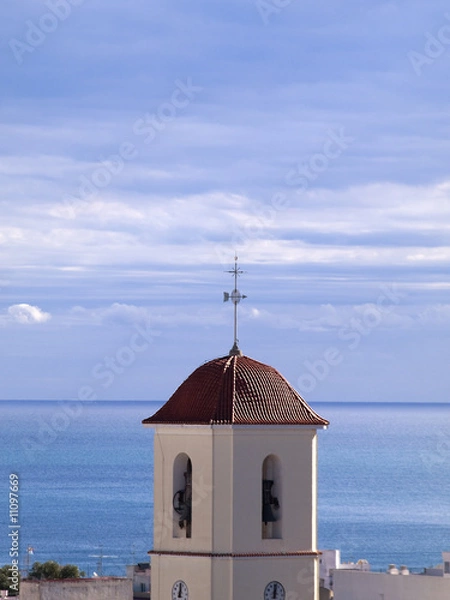 Obraz Glockenturm der Kirche in Guardamar, Spanien