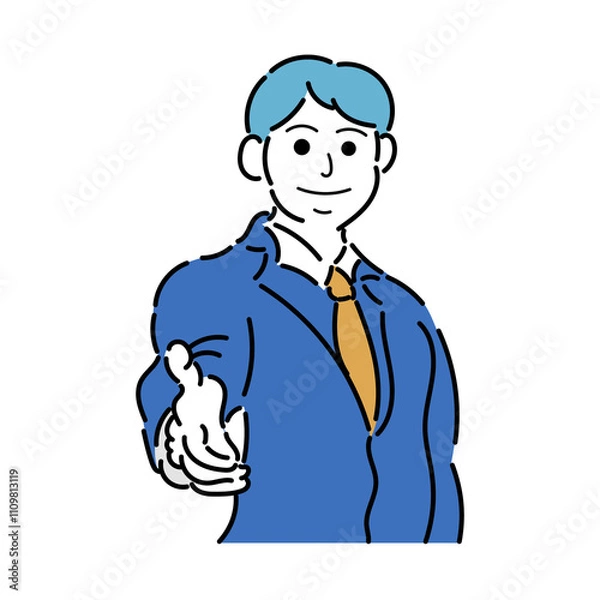 Obraz 握手をするビジネスパーソン　男性