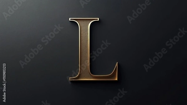 Obraz Elegant letter L logo, serif type, minimalistic 