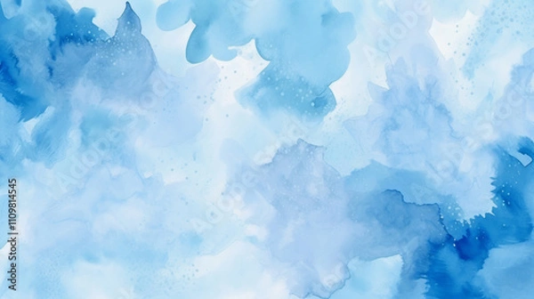 Fototapeta Watercolor Background Featuring Soft Blue Hues With Blending Shades Ideal for Artistic Projects