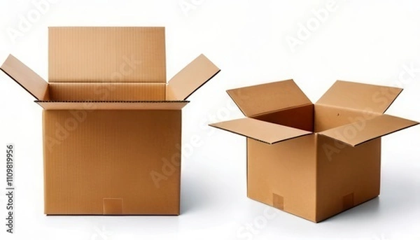 Fototapeta Boxes parcel for packaging isolated on white background. Generated image
