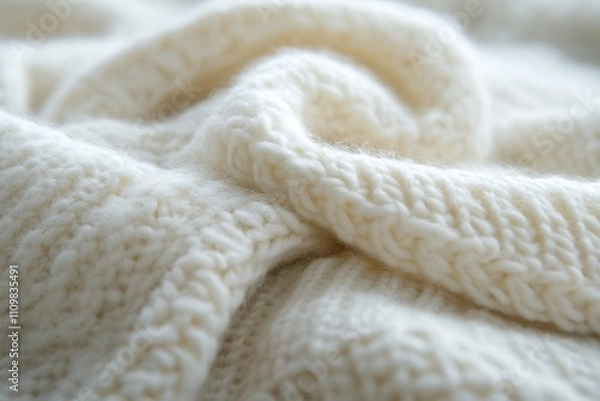 Obraz Soft white wool yarn creating cozy and warm texture