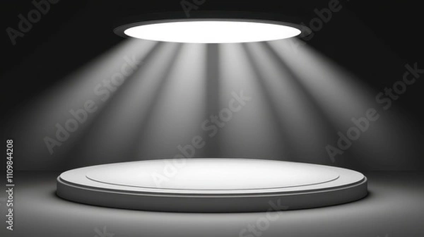 Obraz Illuminated Circular Platform Stage Spotlit Presentation