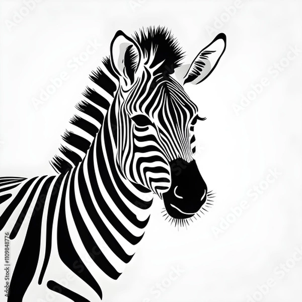 Fototapeta zebra head vector